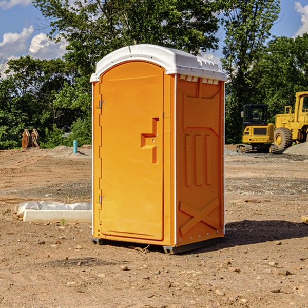 how often are the portable restrooms cleaned and serviced during a rental period in Temple Maine